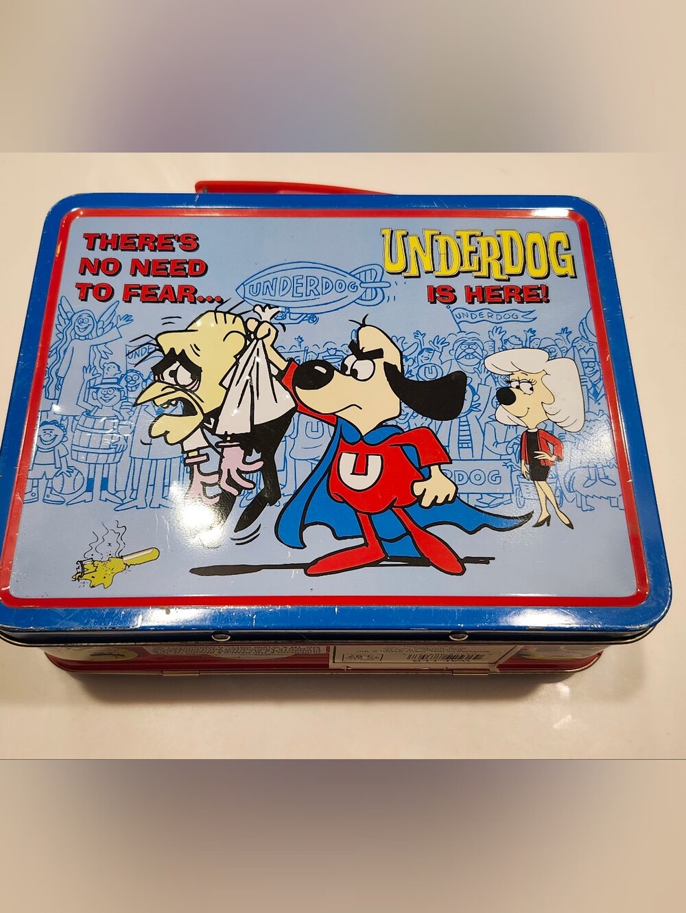 Vintage Underdog Kids Metal Lunchbox - Blue and Red